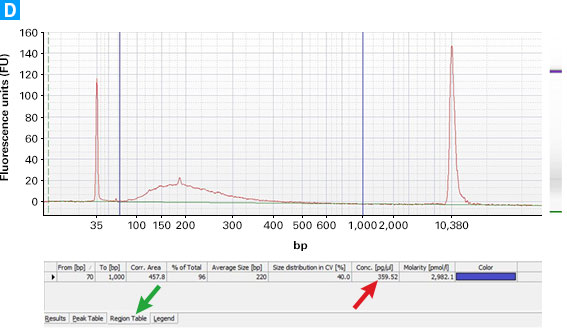 Determining the yield of cDNA from SMARTer Universal kit