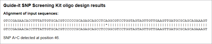 Oligo design alignment