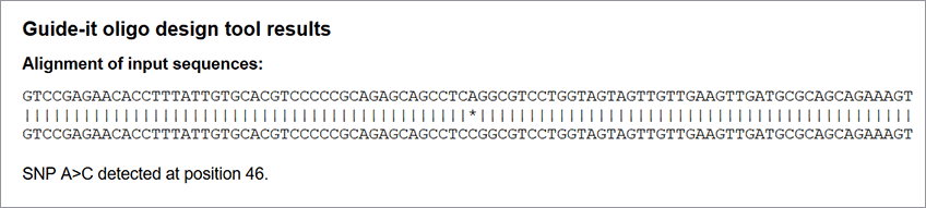 Oligo design alignment